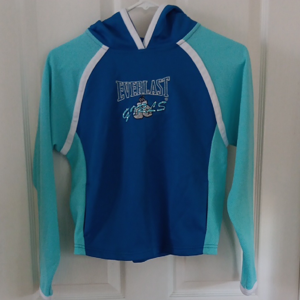 Everlast Girls Aqua and Blue Hoodie With Pockets